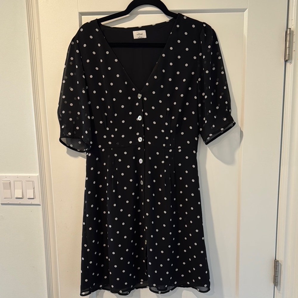Aritzia Wilfred Black and White  Mini Sundress